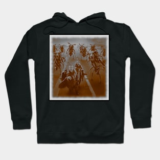 locust with lions head chasing cyber people Hoodie